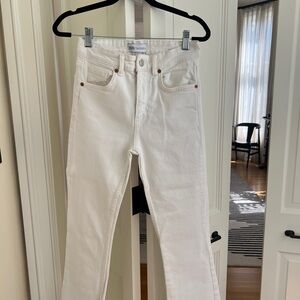 Zara Off-White Straight Leg Jeans - Women's